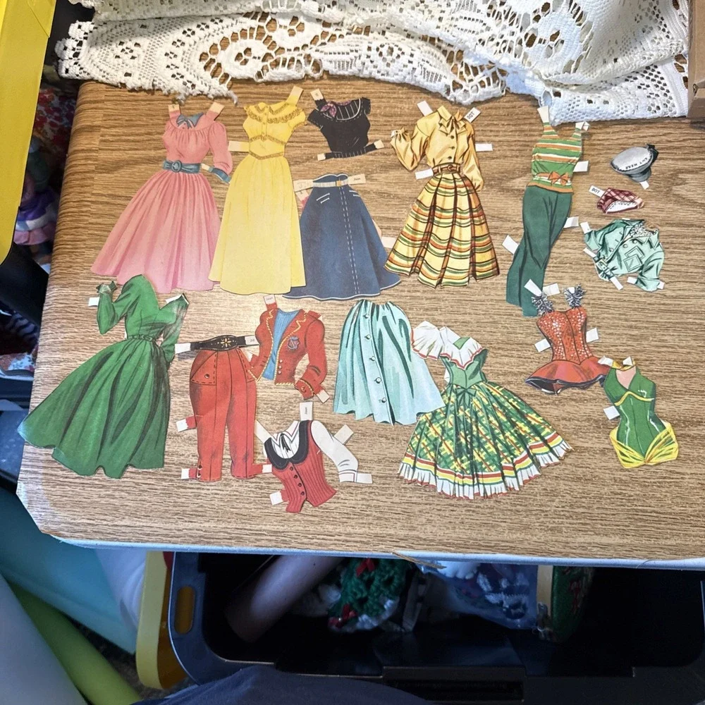 Vintage Paper Dolls 2 Dolls Multiple Clothes 1950s